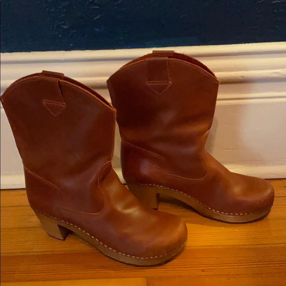 Sanita Leather Clog Boots 37 GUC